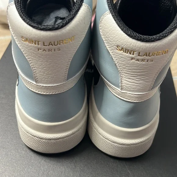 SAINT LAURENT Black & Blue SL24 High-Top Sneakers
